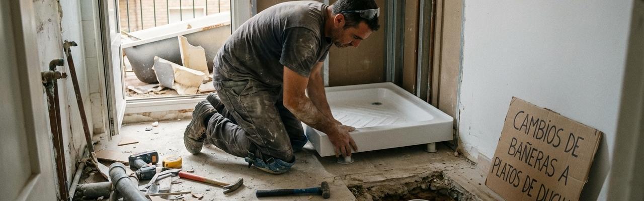 Cambios de bañeras a platos de ducha en alhendin